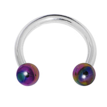 将图片加载到图库查看器,16G 5/16 Metallic Rainbow Horseshoe Circular Barbell