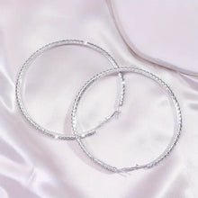 Load image into Gallery viewer, Women's Rhinestone Hoop Earrings – Large Stainless Steel Bling Hoops