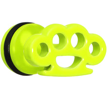 将图片加载到图库查看器,Light Green Neon Enamel Brass Knuckles Cheater Plug