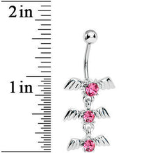 将图片加载到图库查看器,Rose Flower Gem Winged Totem Dangle Belly Ring