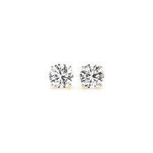 Load image into Gallery viewer, 1 1/2 cttw Certified IGI Lab Grown Round Diamond Stud Earrings 14k Yellow Gold (G/VS2)