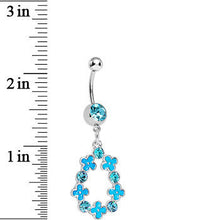 将图片加载到图库查看器,Aqua Gem Hugs and Kisses Dangle Belly Ring