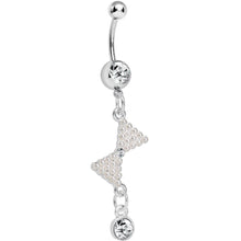Load image into Gallery viewer, Clear Gem Charming Bowtie Drop Gem Dangle Belly Ring
