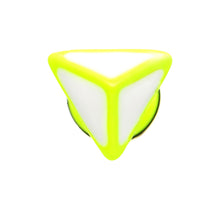 将图片加载到图库查看器,White on Light Green Neon Enamel 3-D Triangle Cheater Plug