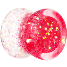 Load image into Gallery viewer, 1/2 Pink Gold White Acrylic Glitter Party Saddle Plug