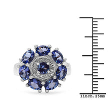 Load image into Gallery viewer, 2.58 Carat Genuine Tanzanite & White Topaz .925 Sterling Silver Ring