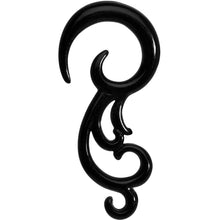 Load image into Gallery viewer, 8G Black Acrylic Southwestern Swirls Taper Spiral Plug