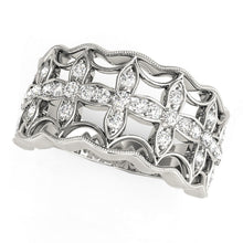 Load image into Gallery viewer, Diamond Studded Four Leaf Clover Motif Ring in 14k White Gold (1/4 cttw)