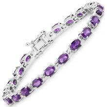 Load image into Gallery viewer, 7.98 Carat Genuine Amethyst .925 Sterling Silver Bracelet