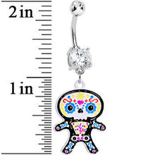 将图片加载到图库查看器,Crystalline Gem Cute Sugar Skull Baby Charm Dangle Belly Ring