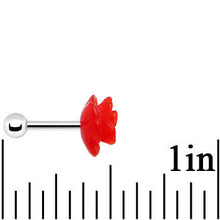 Load image into Gallery viewer, 16G 1/4 Red Acrylic Rose Flower Tragus Cartilage Earring
