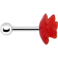 Load image into Gallery viewer, 16G 1/4 Red Acrylic Rose Flower Tragus Cartilage Earring