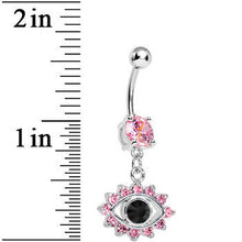 将图片加载到图库查看器,Pink Gem Blinged Out Eye Dangle Belly Ring