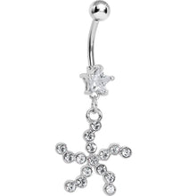 Load image into Gallery viewer, Clear Star Gem Clear Starfish Dangle Belly Ring