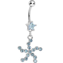 将图片加载到图库查看器,Aqua Star Gem Aqua Starfish Dangle Belly Ring