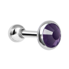 Load image into Gallery viewer, 5mm Purple Gem Tragus Cartilage Barbell Earring