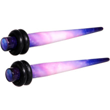 Load image into Gallery viewer, 6G Blue Purple Acrylic Galaxy Straight Taper Set