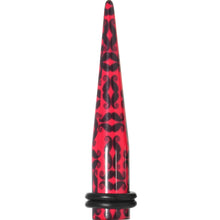 Load image into Gallery viewer, 0G Black Mustaches Red Acrylic Taper Ear Plug