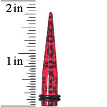 Load image into Gallery viewer, 0G Black Mustaches Red Acrylic Taper Ear Plug