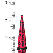 Load image into Gallery viewer, 1/2 Black Mustaches Red Acrylic Taper Ear Plug