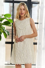 Load image into Gallery viewer, Applique Round Neck Sleeveless Shift Dress For Summer – Classy, Sophisticated, Fashionable, Flattering, Stylish, Timeless Elegance