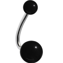 Load image into Gallery viewer, Still Waters Black Acrylic J-Bar Belly Ring