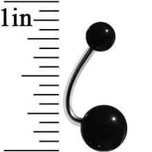 Load image into Gallery viewer, Still Waters Black Acrylic J-Bar Belly Ring