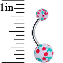 将图片加载到图库查看器,3/8 White and Blue Cherry Belly Ring