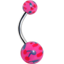 将图片加载到图库查看器,3/8 Pink and Blue Cherry Belly Ring
