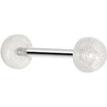 Load image into Gallery viewer, White Acrylic Half Ball Pixie Dust Barbell Tongue Ring
