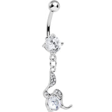 将图片加载到图库查看器,Clear Gem Squiggly Serpent Gem Dangle Belly Ring