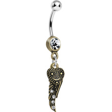 将图片加载到图库查看器,Clear Gem Happy Hearts Angel Wings Belly Ring