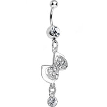 将图片加载到图库查看器,Clear Gem Tilted Tuxedo Bowtie Dangle Belly Ring