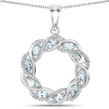 将图片加载到图库查看器,1.93 Carat Genuine Blue Topaz and White Topaz .925 Sterling Silver Pendant