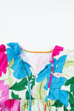 Load image into Gallery viewer, Modern Floral Print Tie Neck Dress Elegant & Timeless Colorful Dress