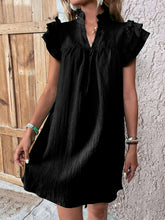 Load image into Gallery viewer, Elegant Ruffled Cap Sleeve Mini Dress Feminine & Flowy Summer Dress