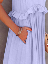 Load image into Gallery viewer, Romantic Ruffled Sleeveless Tiered Maxi Dress with Pockets Elegant & Chic Statement Beautiful Design Dress