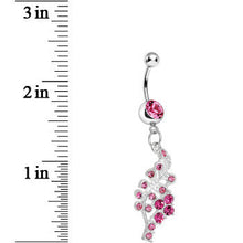 将图片加载到图库查看器,Pink Gem Icy Winter Branch Dangle Belly Ring