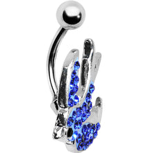 Load image into Gallery viewer, Blue Gem Soaring Bird Belly Ring