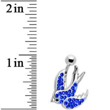 Load image into Gallery viewer, Blue Gem Soaring Bird Belly Ring