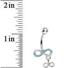 将图片加载到图库查看器,Aqua Gem Double Infinity Dangle Belly Ring