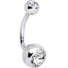 将图片加载到图库查看器,Double Clear J-Curve Belly Ring Created with Crystals