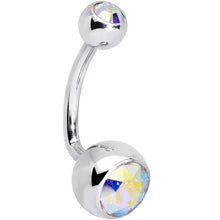 将图片加载到图库查看器,Double Aurora J-Curve Belly Ring Created with Crystals
