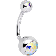 将图片加载到图库查看器,Double Aurora J-Curve Belly Ring Created with Crystals