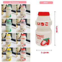 Load image into Gallery viewer, 480ml Plastic Water Bottle Tour Drinking Bottle Shape Cute Lovely Milk Carton Shaker Bottle for Kids / Girl /Adult Glass Fruit Water Bottle Without 480ml BPA Pretty Water Bottles of Strawberry Milk Heat Resistant Water Bottles