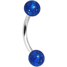 Load image into Gallery viewer, 16G 5/16 Blue Acrylic Glitter Eyebrow Ring