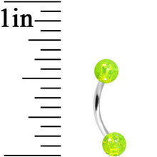 将图片加载到图库查看器,16G 5/16 Green Acrylic Glitter Eyebrow Ring