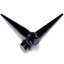 Load image into Gallery viewer, 14G to 00G 18 Piece Black Acrylic Ear Stretching Taper Kit