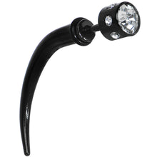 将图片加载到图库查看器,Black Glitzy Clear Gem Fake Talon Taper Plug
