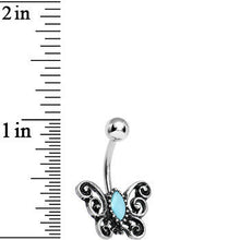 将图片加载到图库查看器,Turquoise Marquise Gem Antique Butterfly Belly Ring
